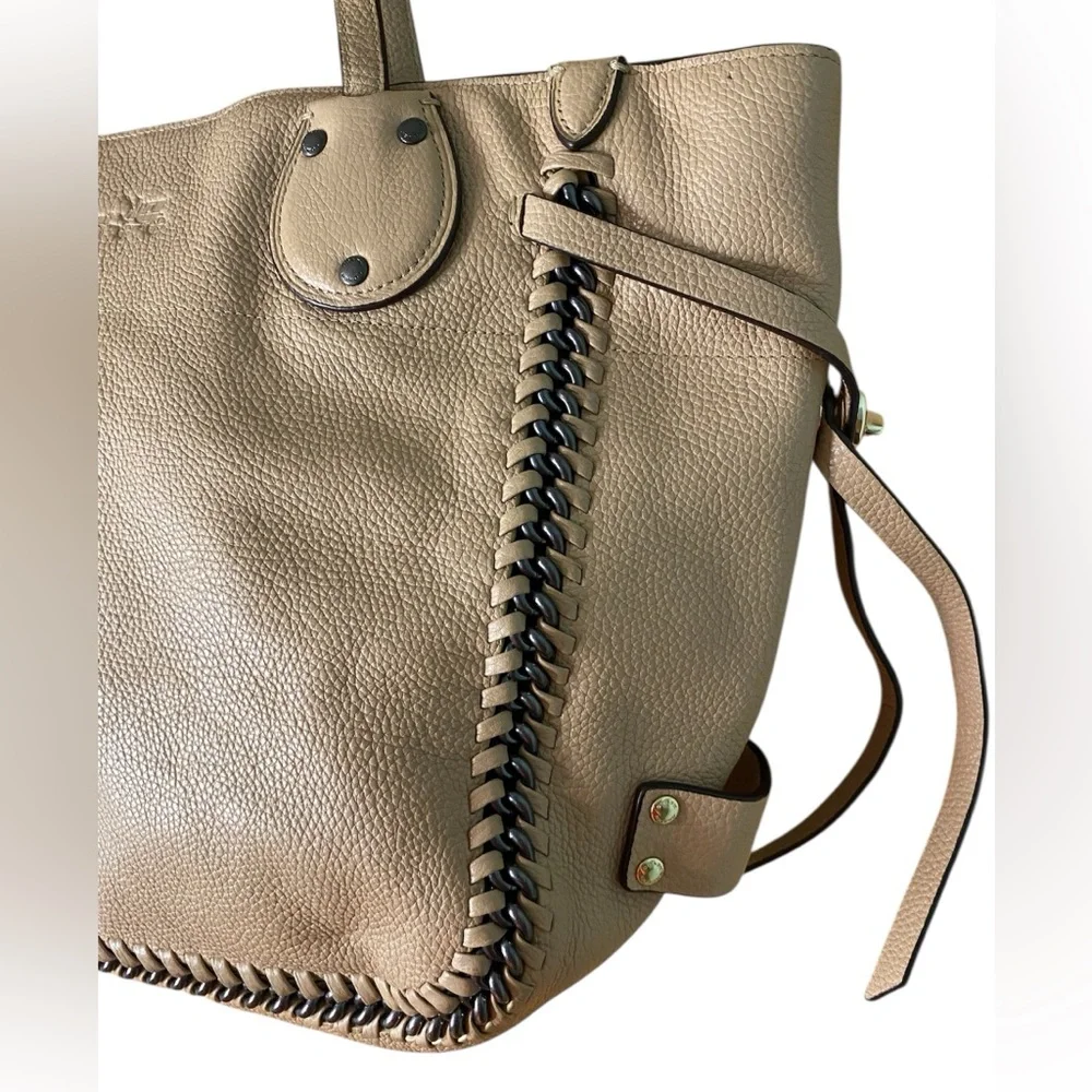 COACH TOTE HANDBAG Tatum Leather Whiplash Purse ANTIQUE NICKEL NUDE a1792-f34398 - Picture 3 of 9